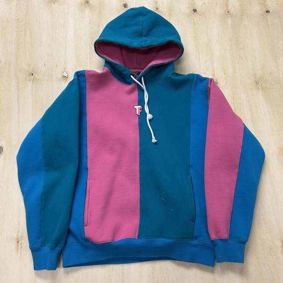 Source Unknown Other - Teddy Fresh Hoodie Mens Large Multicolor Fleece Pullover Colorblock Sweatshirt